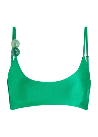 Baobab Itala Metallic Bikini top - Green - S (UK8-10 / S)