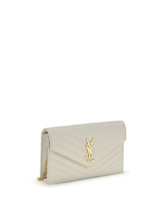 Saint Laurent Womens Shoulder Bag Cassandre Ivory Calf Leather Wallets & Purses