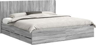 vidaXL Estructura De Cama Con Almacenamiento Y Cabecero Gris Sonoma Vidaxl