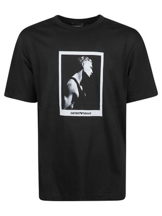 Emporio Armani Signature Capsule Monochrome Photo-Print Cotton T-Shirt