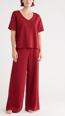 Tart Scuba Knit Henley & Pants Lounge Set in Rhubarb at Nordstrom Rack, Size X-Large