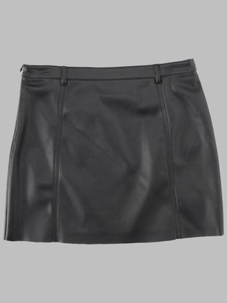 Marni Faux Leather with Logo Detail Mini Skirt - Black