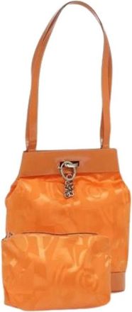 Ferragamo Pre-owned Bucket Bags, female, Orange, Size: ONE SIZE Pre-owned Nylon Bucket Bag