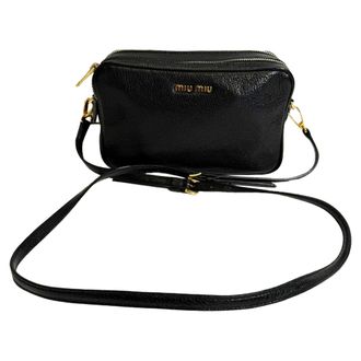 Miu Miu Pre-owned Womens Miu Miu Madras Crossbody Bag in Black Goatskin Leather - One Size