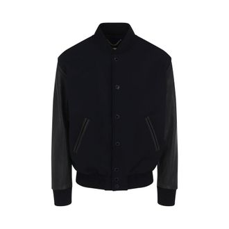Golden Goose Bomber acanalado con cierre de bot&oacute;n a presi&oacute;n - Jackets - Hombre - Negro - L