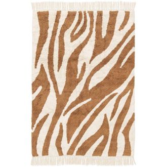 Sweeek Indoor cotton rug brick zebra pattern with fringes Josh 120x170cm