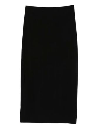 Norma Kamali rear-vent midi skirt - Black
