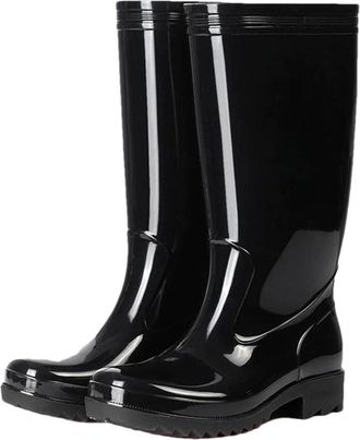 Generic Mens Mid-Tube Rain Boot Outdoor Water Shoes Non-Slip Waterproof Chef Round-Toe Farmer Work Wear