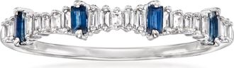 Ross-Simons Diamond and. Sapphire Stackable Ring in 14kt White Gold