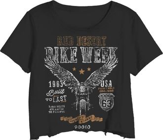 Prince Peter Womens Bike Week Crop Tee In Black