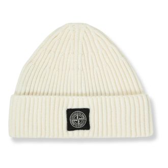 Stone Island Accessoires, Heren, Beige, ONE Size, Wol, Full Rib RWS Wool Beanie