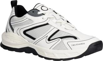 Trussardi Panelled Mesh Sneakers - Heren - Sneakers - Wit - 45 EU - Leer - Schoenen