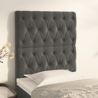 vidaXL Cabeceros 2 Unidades De Terciopelo Gris Oscuro 80x7x78/88 Cm Vidaxl