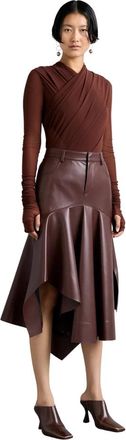 Philosophy di Lorenzo Serafini gonne Poliestere - Dames - Leren & Su&egrave;de rokken - Bruin - XS - Polyester - Rokken