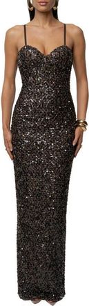 JLUXLABEL Jewel Opulence Sequin Gown in Brown at Nordstrom, Size Medium