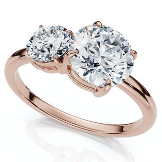 Pompeii3 1 1/2Ct Two Stone Toi Et Moi Diamond Ring 14k Gold or Pt Lab Grown