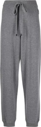 Moncler Logo Patch Grijze Joggingbroek - Heren - Sweatpants - Grijs - S - Wol - Broeken