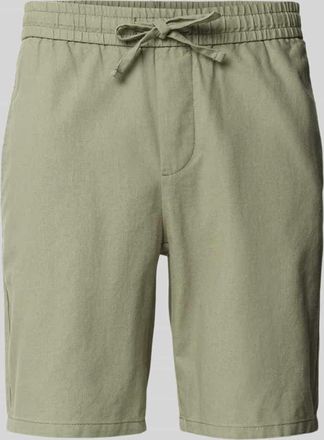 Only & Sons Regular Fit Shorts aus Baumwoll-Leinen-Mix Modell LINUS in Gruen, Gr&ouml;&szlig;e XXL