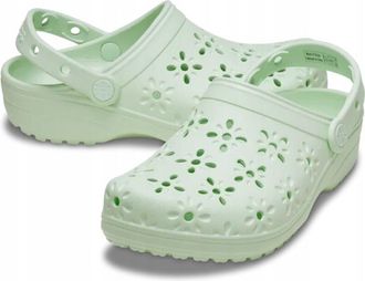 OEM Zueco Crocs Classic Floral Con Recortes 210927 M5 I Eu 3738 I W7 Tinte Jade