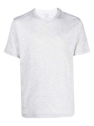 Eleventy Classic White Heathered Cotton T-Shirt