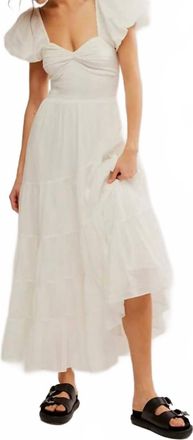 Free People Sundrenched Short Sleeve Maxi Dress In Whisper White