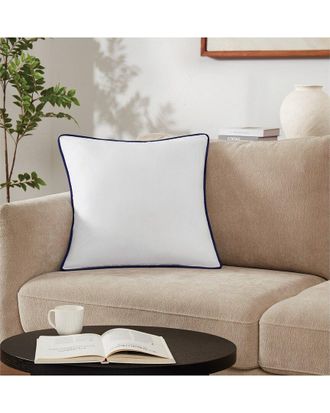 Brooklyn Loom Solid Contrast Piped Decorative Pillow