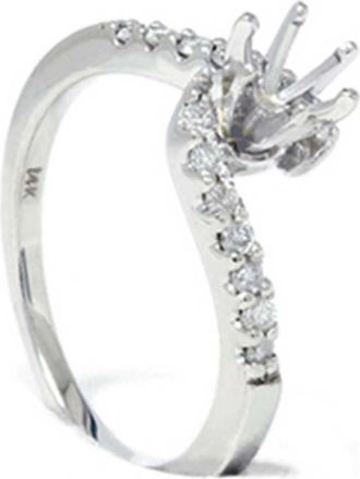 Pompeii3 1/4ct Diamond Engagement Ring White Gold Setting 14K Size Selectable