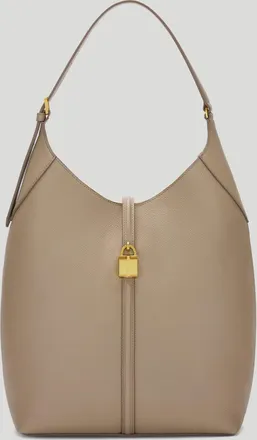 DeMellier The Large Siena Bucket in Light Taupe Small Grain Leather Shoulder bag