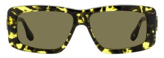 Victoria Beckham VB669S Chain-Detail Rectangular Sunglasses - Yellow