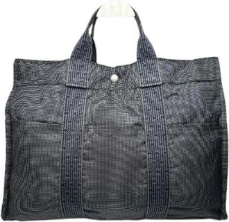 Herm&egrave;s Pre-owned Canvas Tote Bag - Dames - Vintage Shopper - Zwart - ONE Size - Vintage