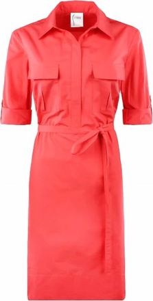 Finley Womens Marty Typewriter Cloth Shirt Dress In Coral