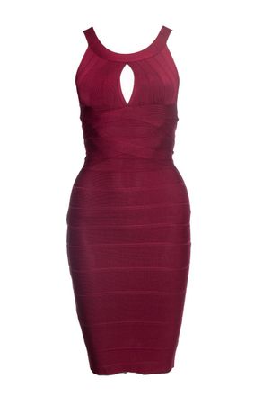 H&eacute;rve L&eacute;ger Bodycon dress with open split