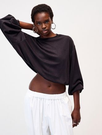 Twik Womens Neoprene effect puff sweatshirt