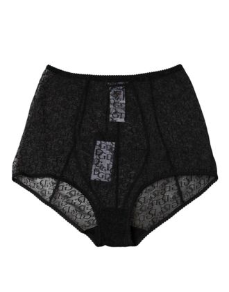 Dolce & Gabbana Black Logo Girdle High Waist Panty Womens Underwear
