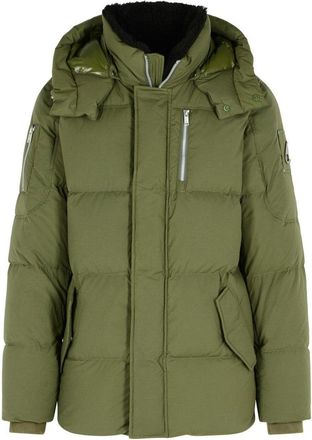 Moose Knuckles Everest 3Q Nylon And Green Cotton Down Jacket