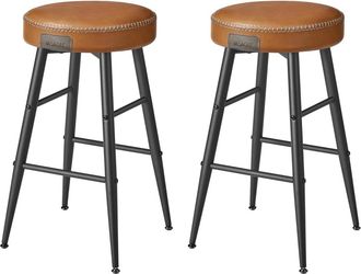 Vasagle 2 taburetes de bar con altura de 63 cm de color marr&oacute;n caramelo
