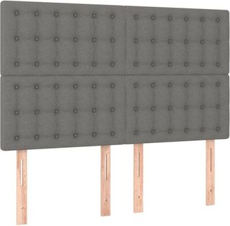 vidaXL Cabeceros 4 Unidades Tela Gris Oscuro 72x5x78/88 Cm Vidaxl