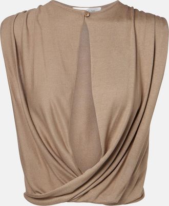 Aya Muse Crop top Esme en mezcla de seda drapeado