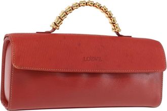 Loewe Vintage Velazquez Top Handle Bag Leather Red Leather Bag (Pre-Owned)