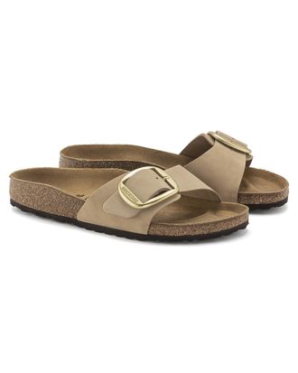 Birkenstock Big Buckle Womens Sandals in Taupe - Tan Leather - Size UK 5.5