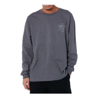 Vans Letter Printed Round Neck Pullover Long Sleeve T-shirt Grey VN0A5E5L1LG