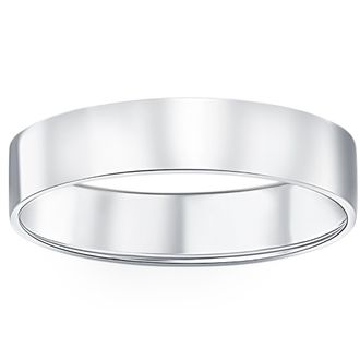 Pompeii3 950 Platinum 5mm Flat Comfort Fit Wedding Band Ring Size Selectable