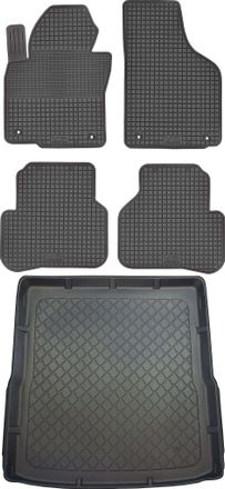 OEM Volkswagen Passat B6 Kombi De 2005 A Octubre De 2010. Juego: Alfombrillas De Goma Para Coche + Alfombrilla Para Maletero