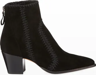 Alexandre Birman Benta Stitched Velvet Booties