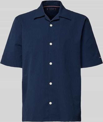 Tommy Hilfiger Relaxed Fit Freizeithemd aus Seersucker-Material in Dunkelblau, Gr&ouml;&szlig;e XXL