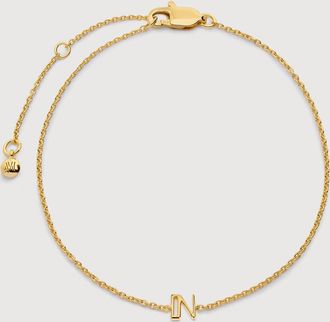 Monica Vinader Gold Initial N Chain Bracelet