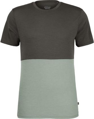 Stoic Merino155 LaholmSt. Colorblock T-Shirt Merinoshirt f&uuml;r Herren | grau