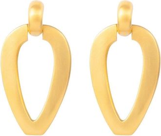 Susan Caplan Vintage 1980s drop-pendant clip-on earrings - women - Gold Plated Brass - One Size