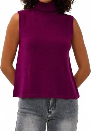 Esqualo Sleeveless Turtleneck Sweater In Maroon