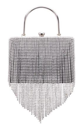 Nina Eden Top Handle Frame Clutch in Silver/Black at Nordstrom